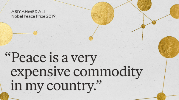 Les premiers mots du Prix Nobel de la Paix 2019 Abiy Ahmed Ali