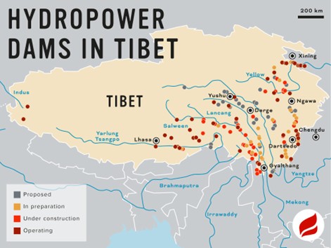 Hydropower dams in Tibet