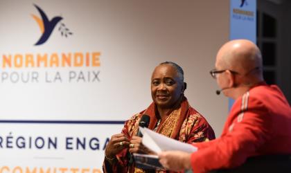 Barbara Hendricks during the conference 