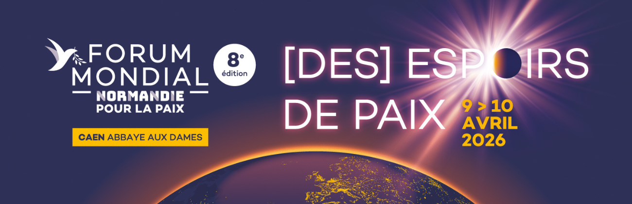 Visuel de la 8e édition du Forum mondial Normandie pour la Paix
